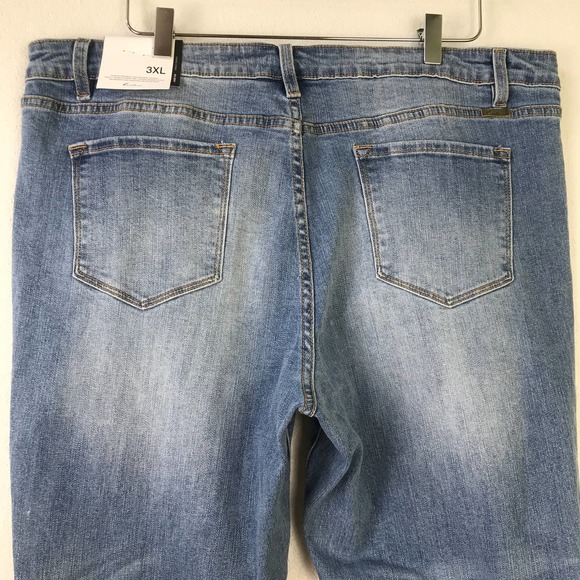 NWT KanCan Lori Mid Rise Ankle Distressed Raw Hem Skinny Jeans Plus Size 3XL/20W - Picture 4 of 15